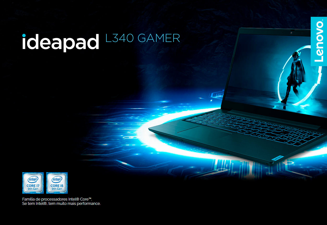 Notebook Gamer Lenovo Ideapad L340 Intel Core i5-9300H 8GB 1TB GTX 1050 3GB 15,6 Full HD Windows 10 Home, Preto- 81TR0002BR